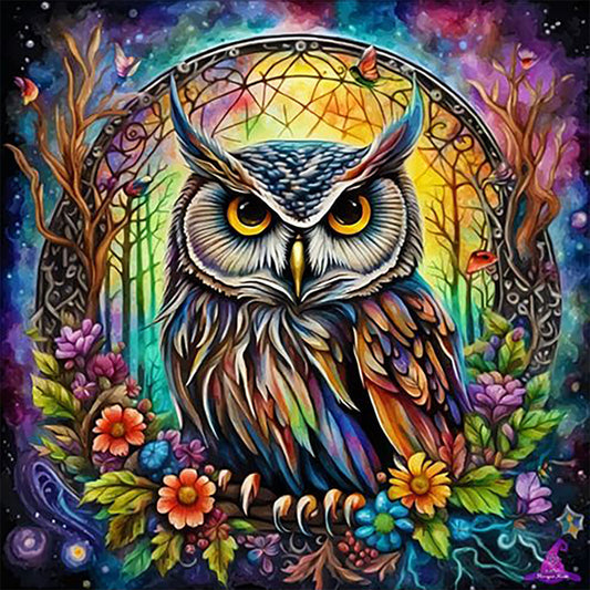 Forest Animals-Owls - Full Round Drill Diamond Painting 40*40CM