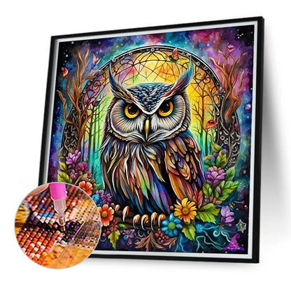 Forest Animals-Owls - Full Round Drill Diamond Painting 40*40CM