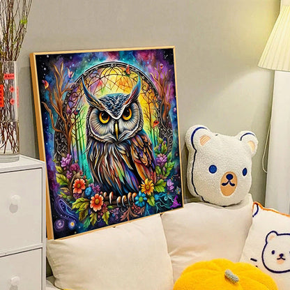 Forest Animals-Owls - Full Round Drill Diamond Painting 40*40CM