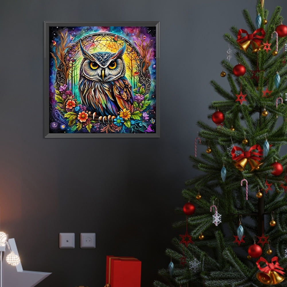 Forest Animals-Owls - Full Round Drill Diamond Painting 40*40CM