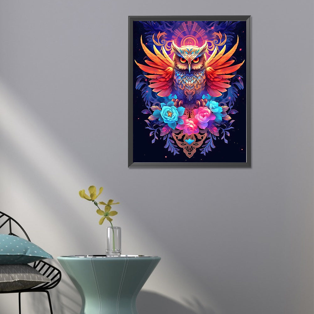 Owl - Full Round Drill Diamond Painting 40*50CM