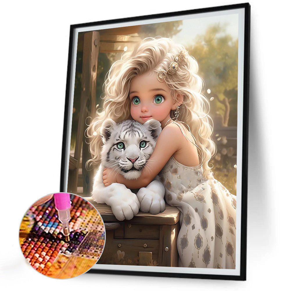 Sweet Big Eyed Girl - Full Round Drill Diamond Painting 30*40CM