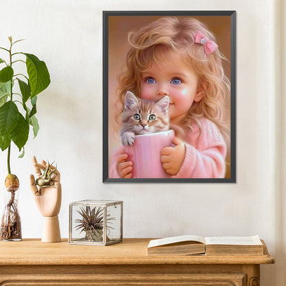 Sweet Big Eyed Girl - Full Round Drill Diamond Painting 30*40CM