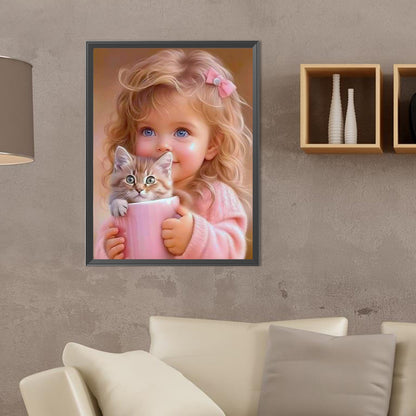 Sweet Big Eyed Girl - Full Round Drill Diamond Painting 30*40CM