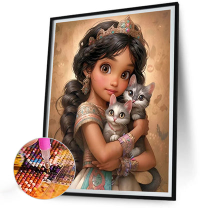 Sweet Big Eyed Girl - Full Round Drill Diamond Painting 30*40CM