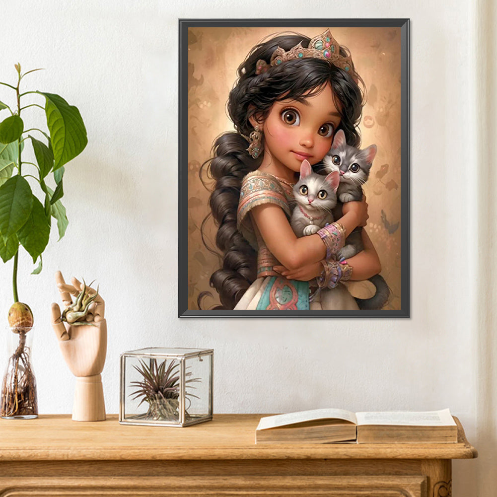 Sweet Big Eyed Girl - Full Round Drill Diamond Painting 30*40CM