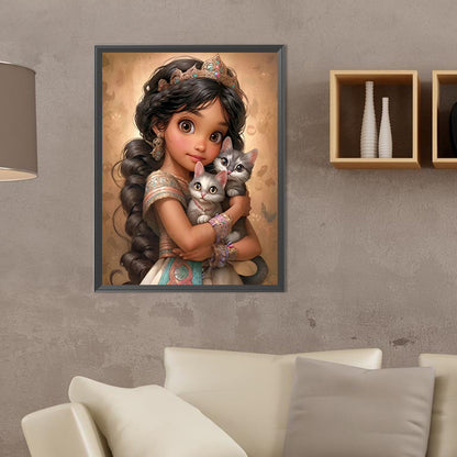 Sweet Big Eyed Girl - Full Round Drill Diamond Painting 30*40CM