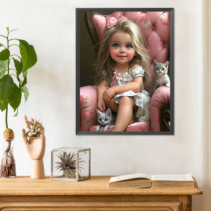 Sweet Big Eyed Girl - Full Round Drill Diamond Painting 30*40CM