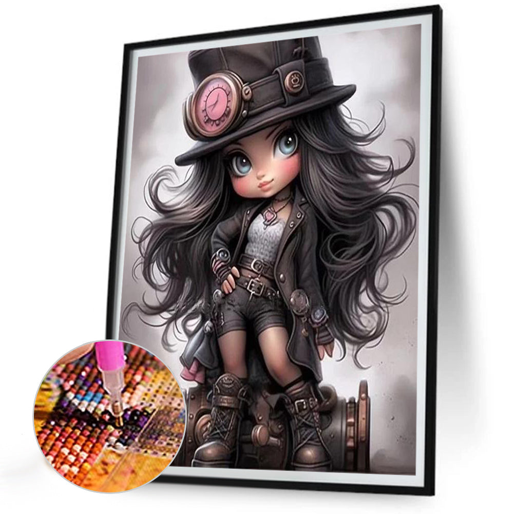 Sweet Cool Girl - Full Round Drill Diamond Painting 30*40CM