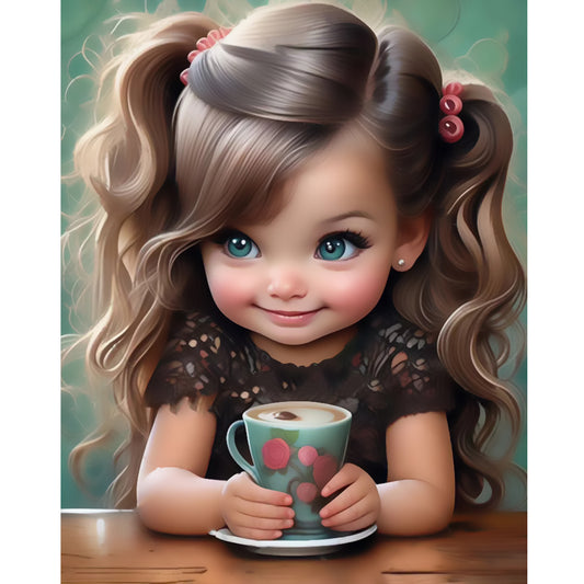 Sweet Cool Girl - Full Round Drill Diamond Painting 40*50CM