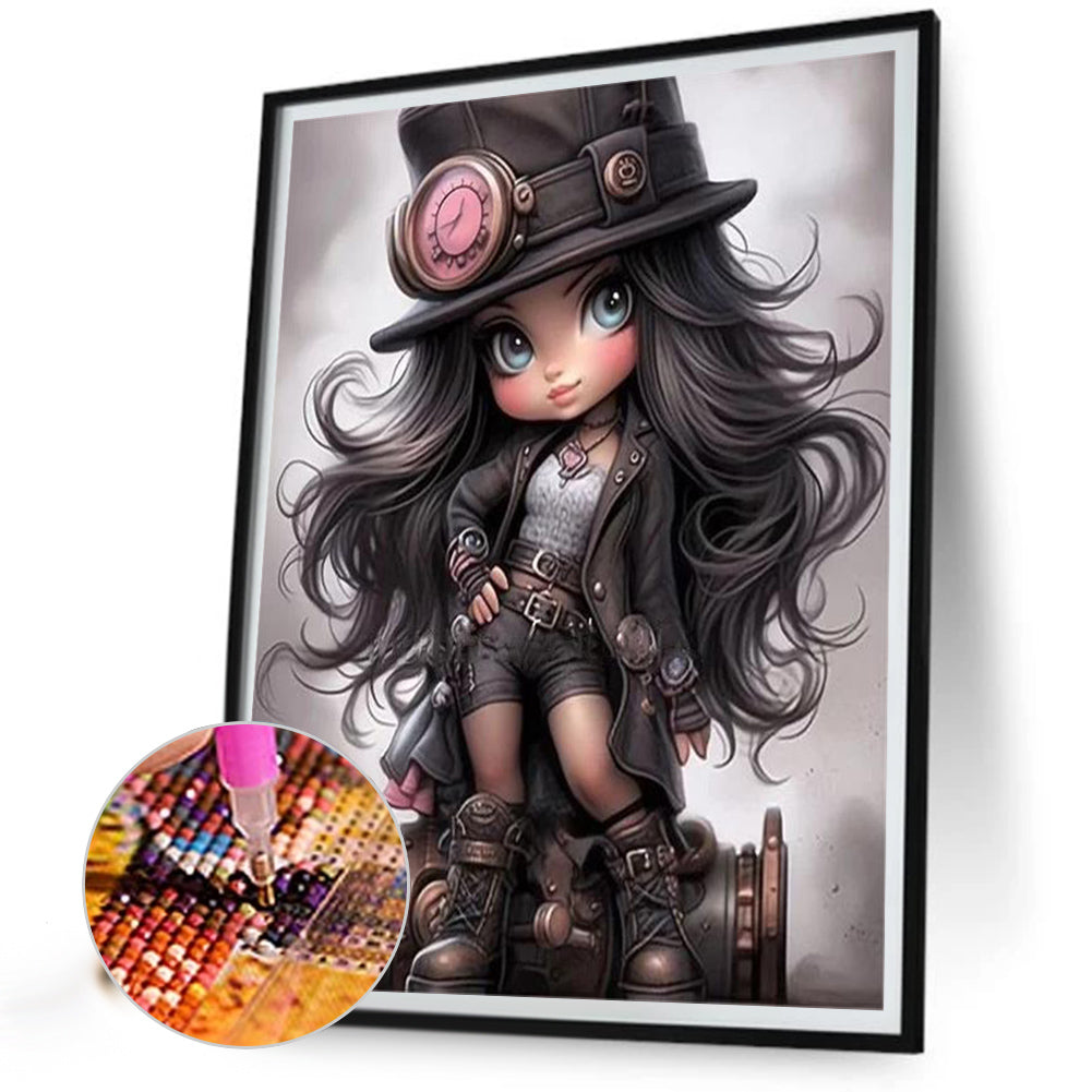 Sweet Cool Girl - Full Round Drill Diamond Painting 40*50CM