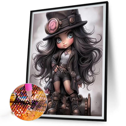 Sweet Cool Girl - Full Round Drill Diamond Painting 40*50CM