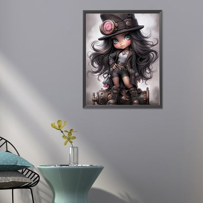 Sweet Cool Girl - Full Round Drill Diamond Painting 40*50CM