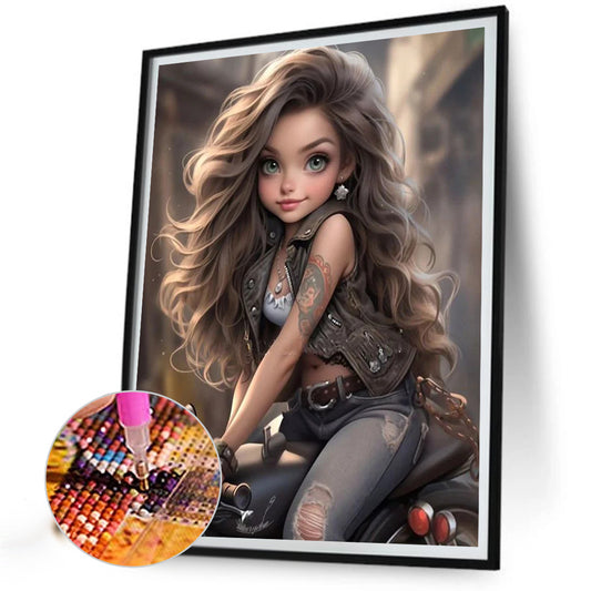 Sweet Cool Girl - Full Round Drill Diamond Painting 40*50CM
