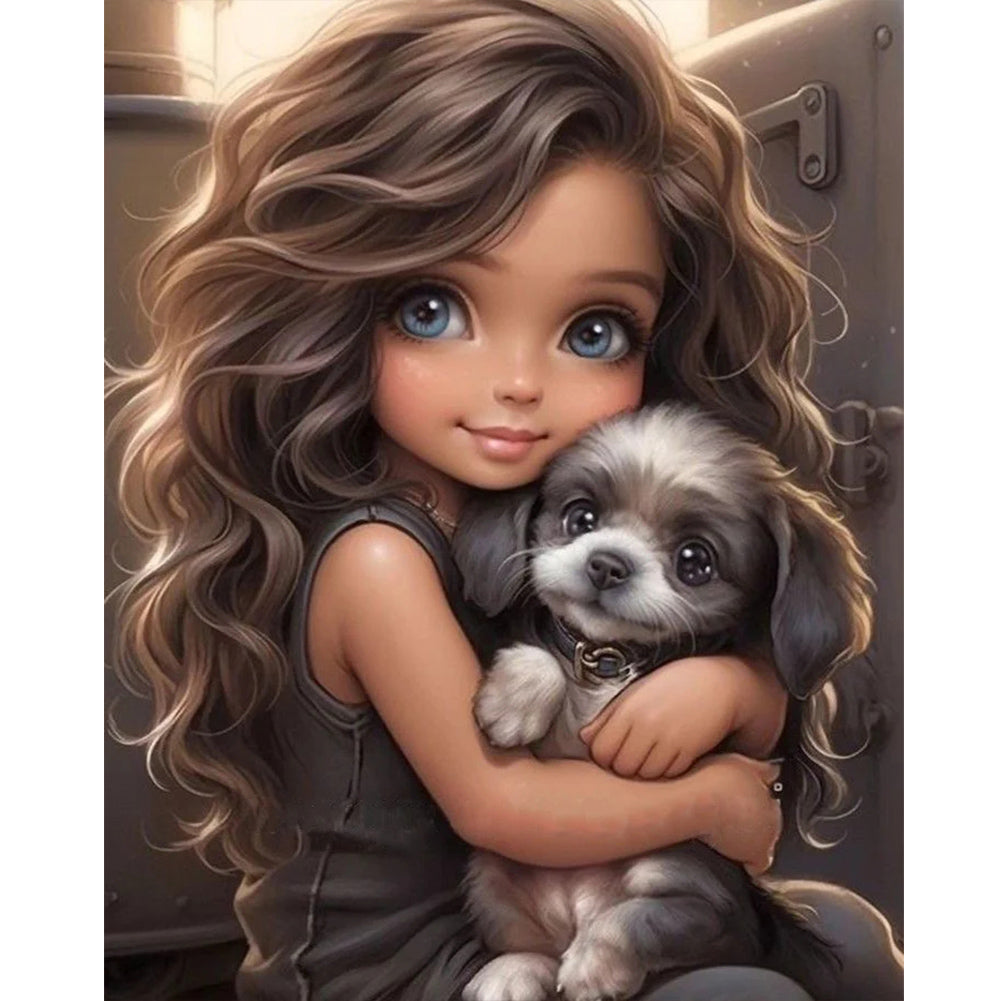 Sweet Cool Girl - Full Round Drill Diamond Painting 40*50CM