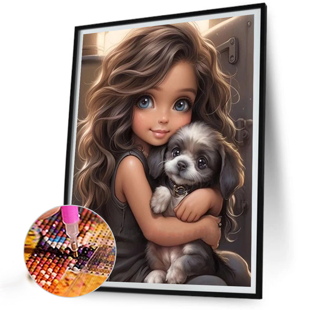 Sweet Cool Girl - Full Round Drill Diamond Painting 40*50CM