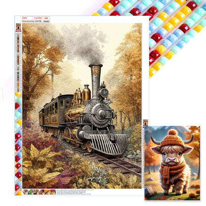 Woods Train - Full Square Drill Diamond Painting 45*60CM