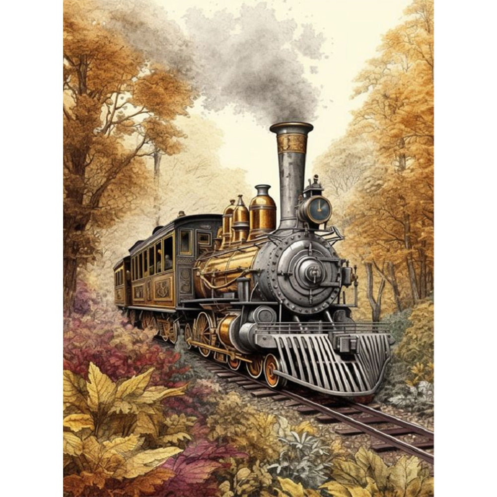 Woods Train - Full Square Drill Diamond Painting 45*60CM