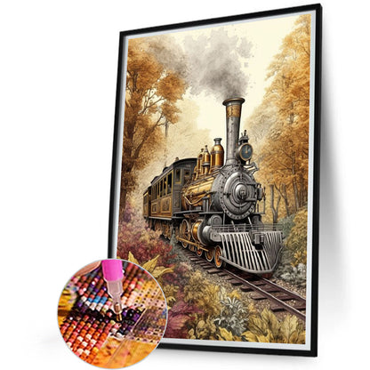Woods Train - Full Square Drill Diamond Painting 45*60CM
