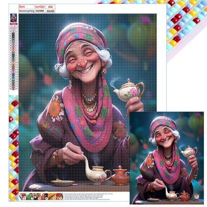 Kind Old Lady - Full Square Drill Diamond Painting 40*50CM