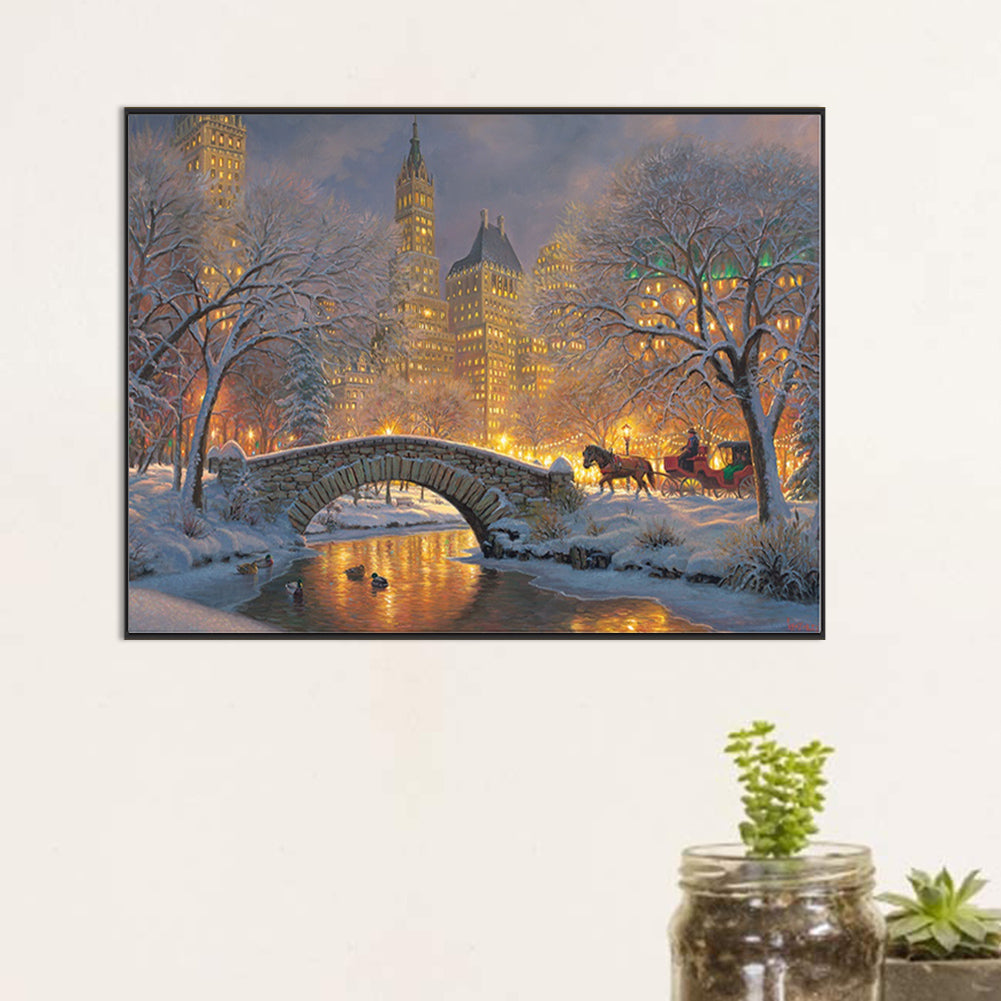 Snow Bridge - Full Square Drill Diamond Painting 45*60CM