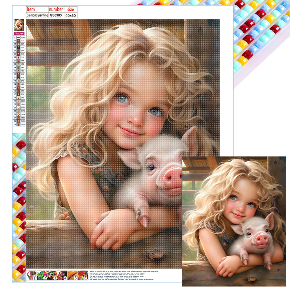 Sweet Girl - Full Square Drill Diamond Painting 40*50CM