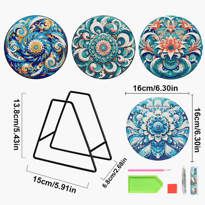 4 Pcs Acrylic Diamond Painted Placemats Eco-Friendly Placemat (Mandala)