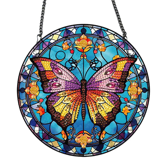 Acrylic Butterfly Single-Sided Diamond Painting Hanging Pendant (19.5x19.5cm