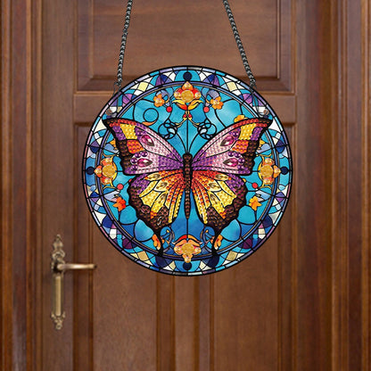 Acrylic Butterfly Single-Sided Diamond Painting Hanging Pendant (19.5x19.5cm