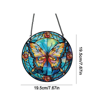 Acrylic Butterfly Single-Sided Diamond Painting Hanging Pendant (19.5x19.5cm