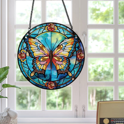 Acrylic Butterfly Single-Sided Diamond Painting Hanging Pendant (19.5x19.5cm