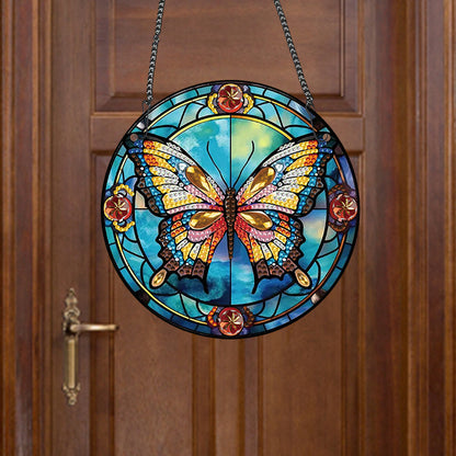 Acrylic Butterfly Single-Sided Diamond Painting Hanging Pendant (19.5x19.5cm