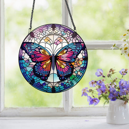 Acrylic Butterfly Single-Sided Diamond Painting Hanging Pendant (19.5x19.5cm