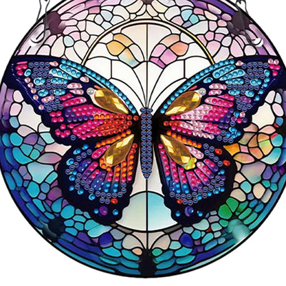 Acrylic Butterfly Single-Sided Diamond Painting Hanging Pendant (19.5x19.5cm