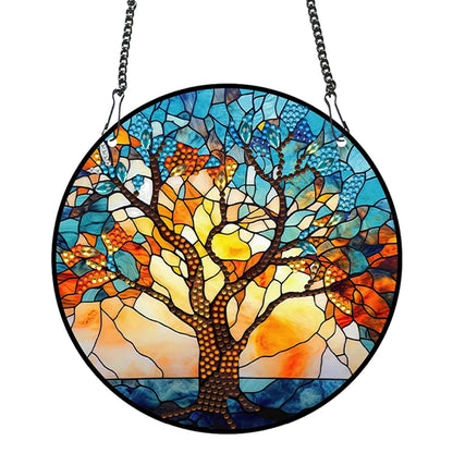 Acrylic Willow Tree Single-Sided Diamond Painting Hanging Pendant (19.5x19.5cm)