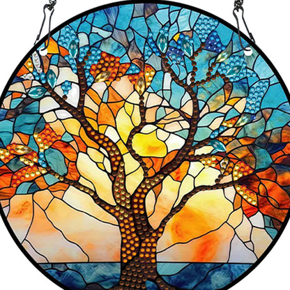 Acrylic Willow Tree Single-Sided Diamond Painting Hanging Pendant (19.5x19.5cm)