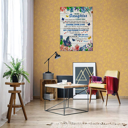 To My Daughter Flowers And Butterflies - Special Shaped Drill Diamond Painting 30*40CM