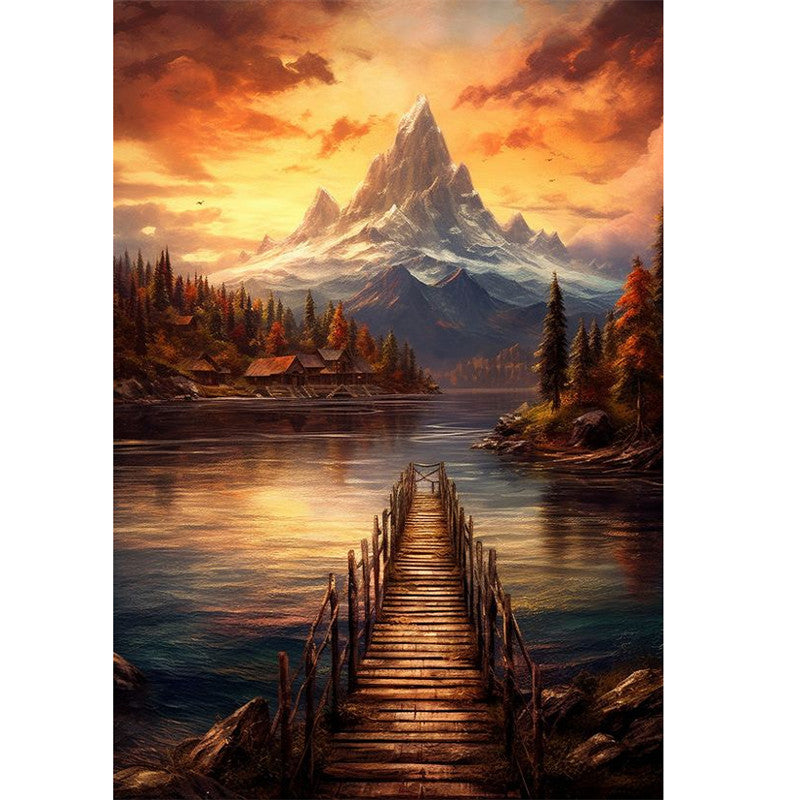 Woods Scenery - Full Square Drill Diamond Painting 40*50CM