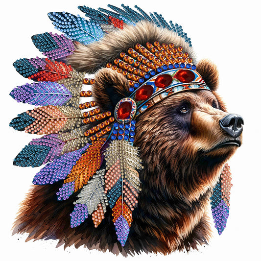 Indian Bear - Special Shaped Drill Diamond Painting 30*30CM