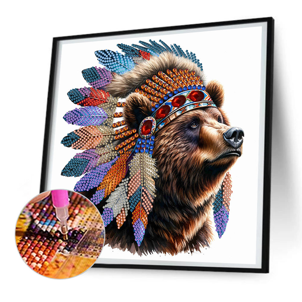 Indian Bear - Special Shaped Drill Diamond Painting 30*30CM