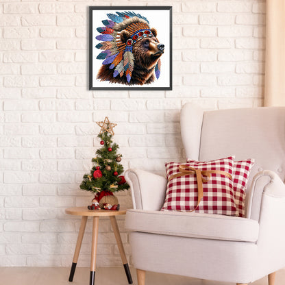 Indian Bear - Special Shaped Drill Diamond Painting 30*30CM