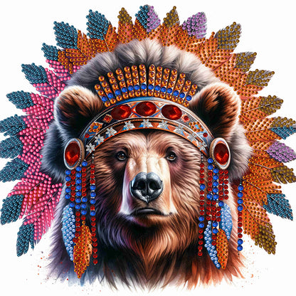 Indian Bear - Special Shaped Drill Diamond Painting 30*30CM