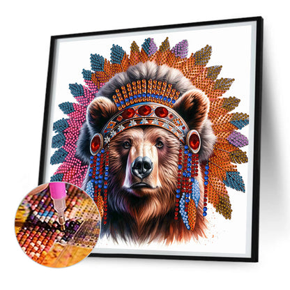 Indian Bear - Special Shaped Drill Diamond Painting 30*30CM