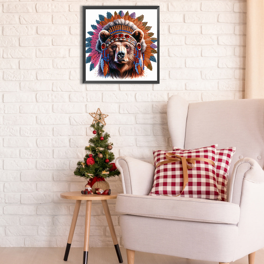 Indian Bear - Special Shaped Drill Diamond Painting 30*30CM