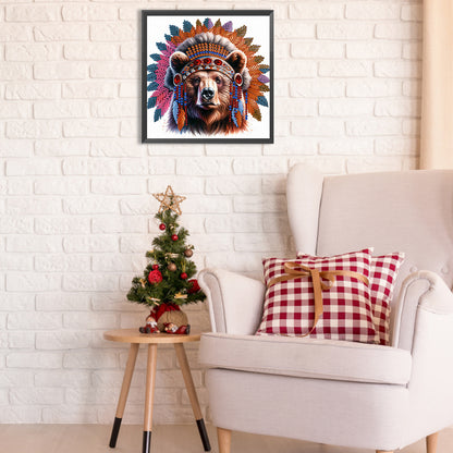 Indian Bear - Special Shaped Drill Diamond Painting 30*30CM