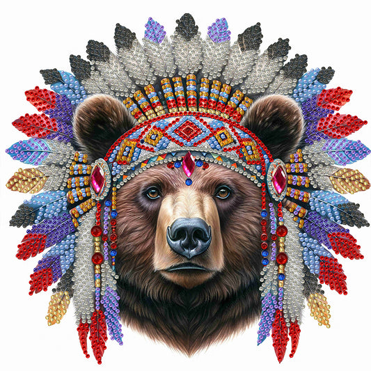 Indian Bear - Special Shaped Drill Diamond Painting 30*30CM