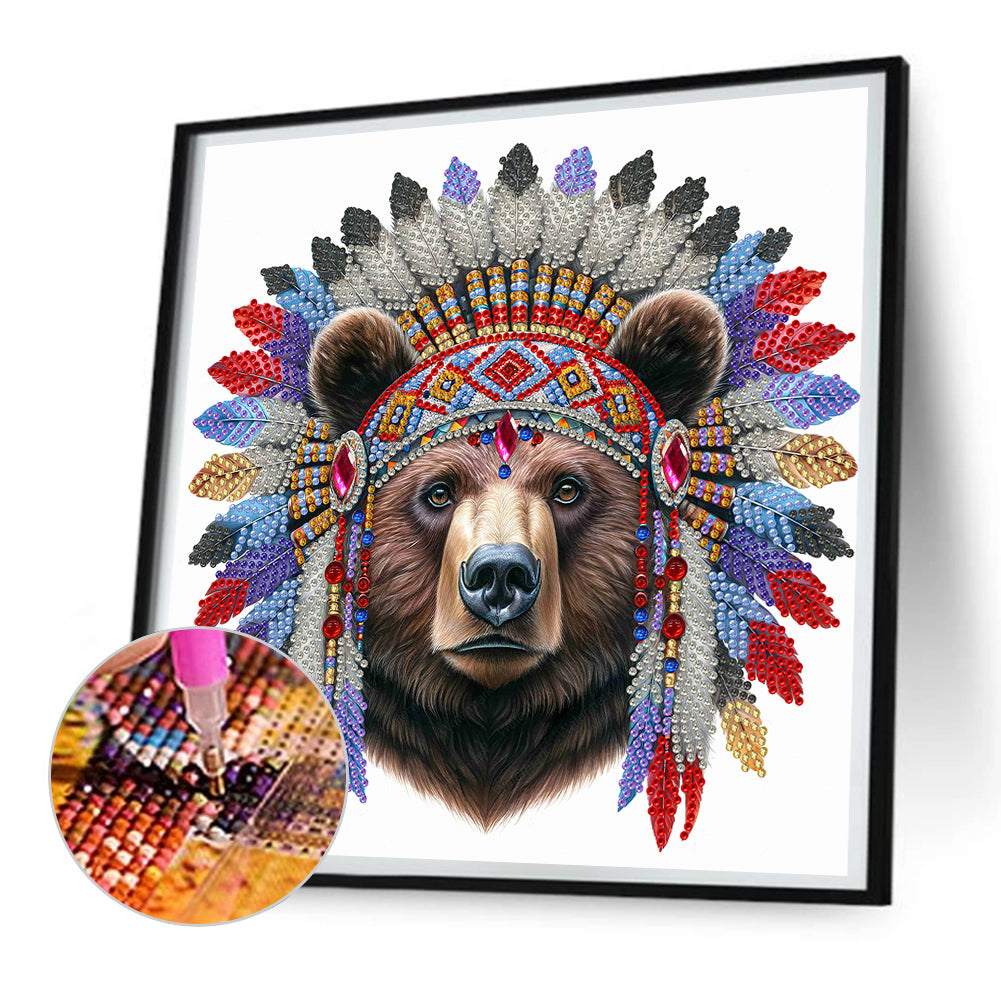 Indian Bear - Special Shaped Drill Diamond Painting 30*30CM