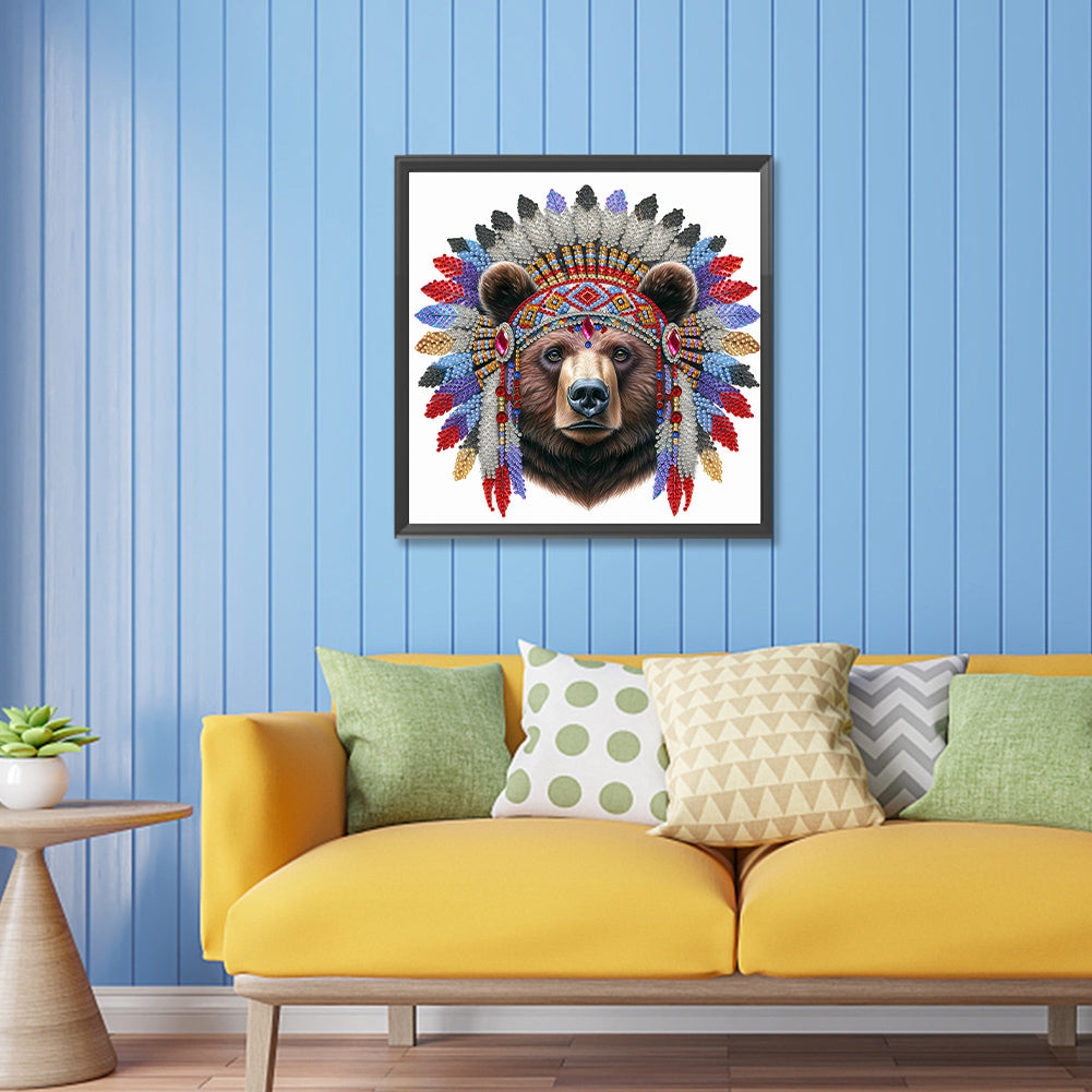 Indian Bear - Special Shaped Drill Diamond Painting 30*30CM