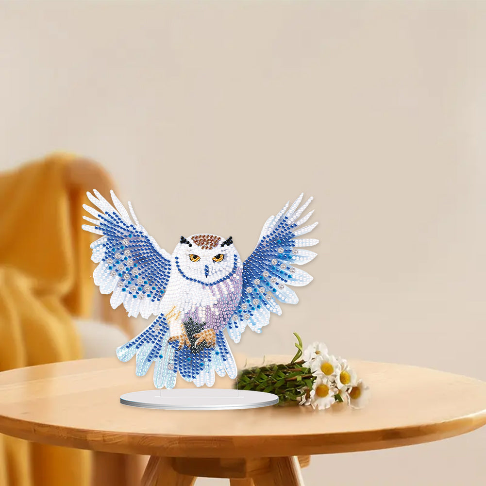 Acrylic Diamond Painting Desktop Ornament for Home Office Desktop Decor (Owl)