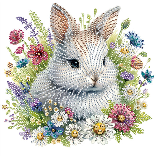 Garden Rabbit - Special Shaped Drill Diamond Painting 30*30CM